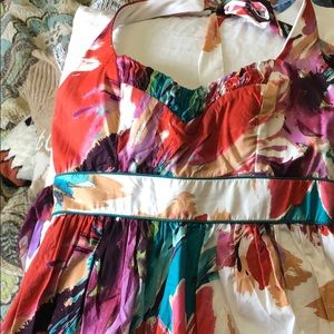 Floras print mini halter dress